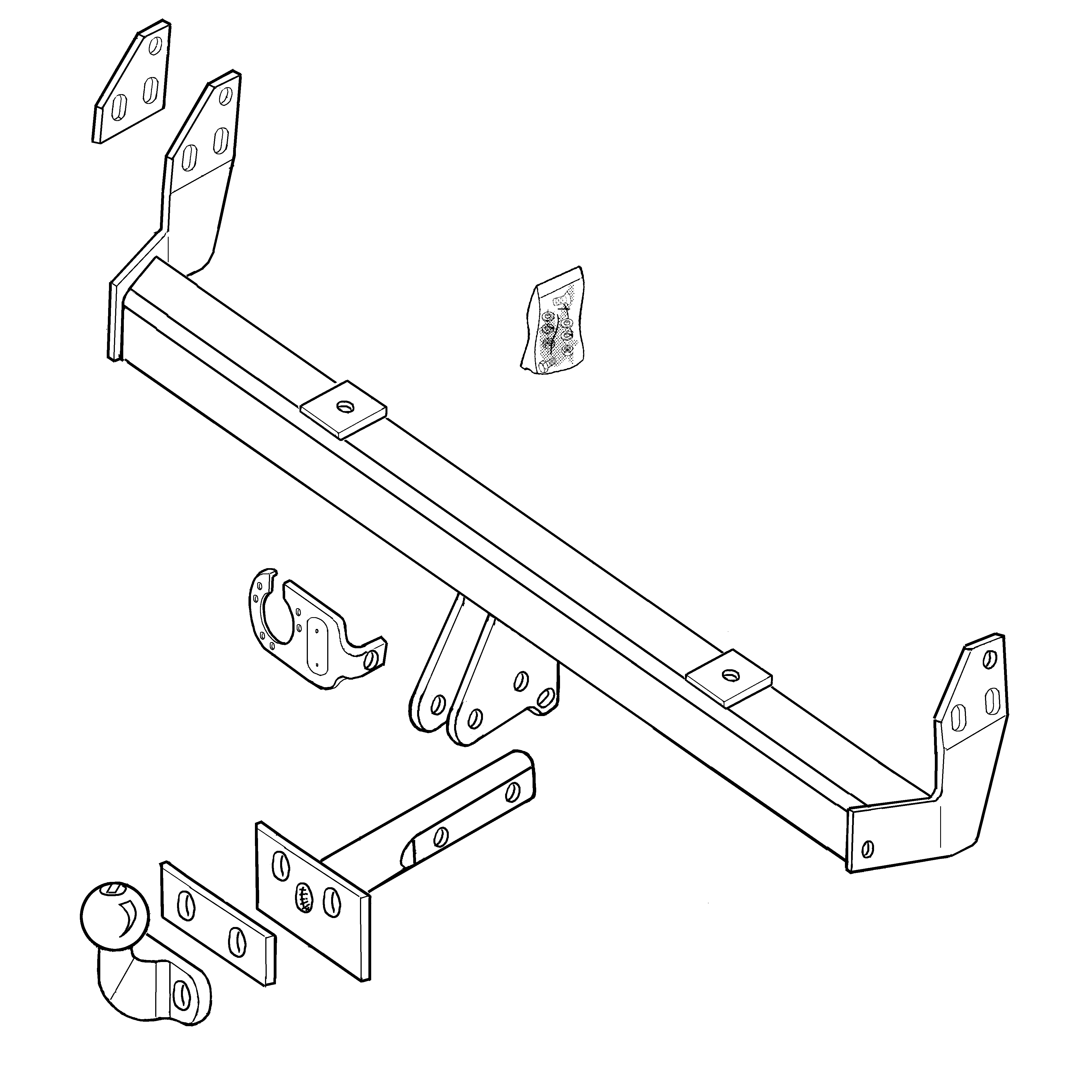 Brink Flanged Ball Towbar (2 Hole)