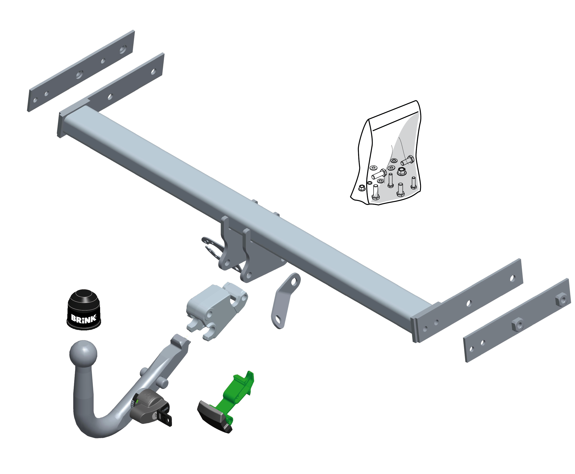 Brink Diagonal Detachable Towbar