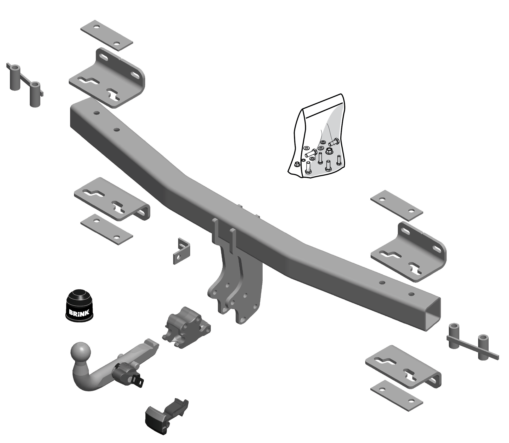 Brink Diagonal Detachable Towbar