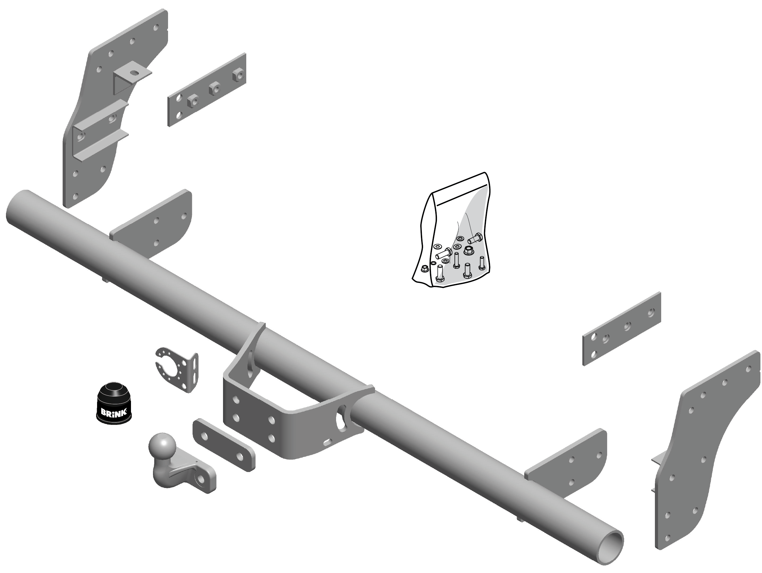 Brink Flanged Ball Towbar (2 Hole)