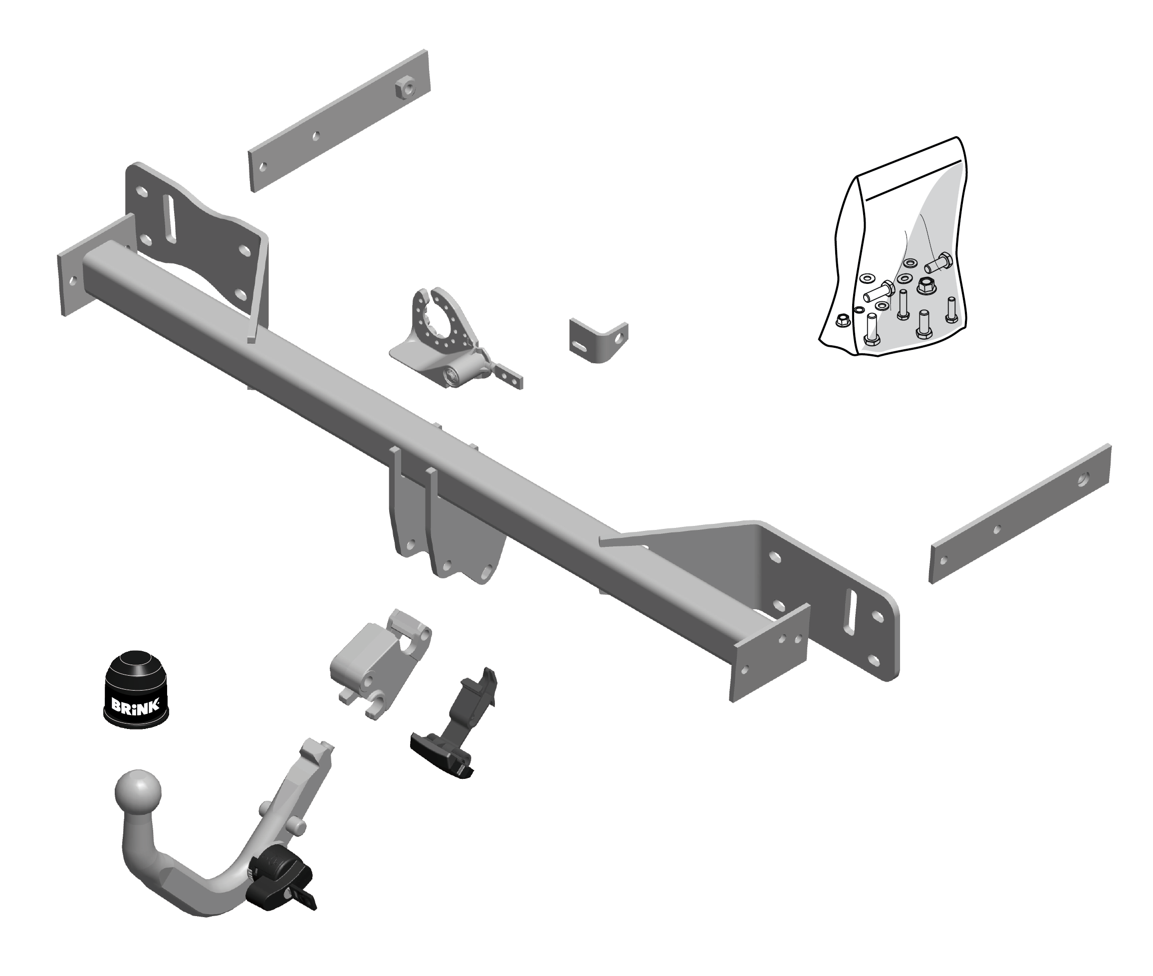 Brink Diagonal Detachable Towbar