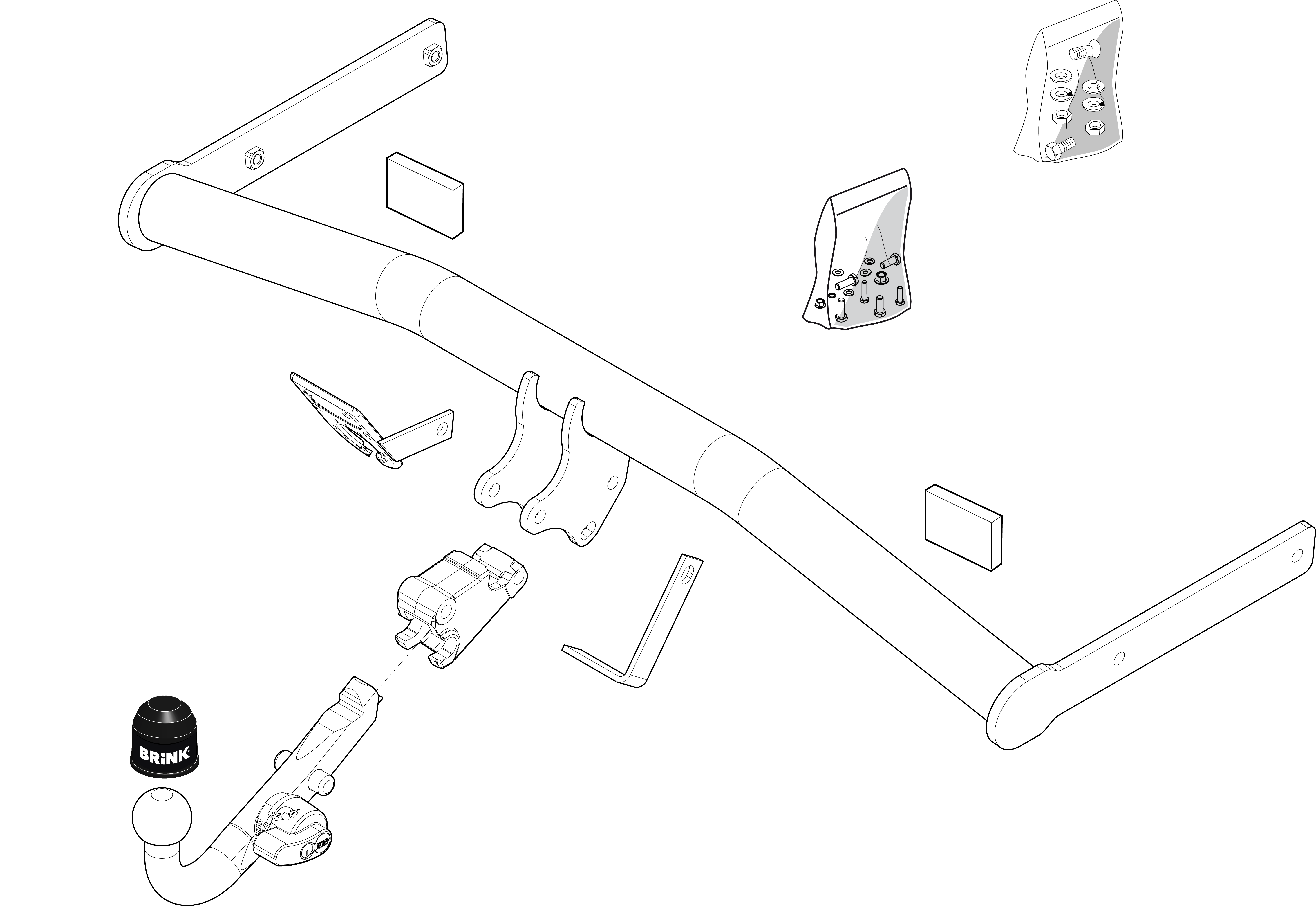 Brink Diagonal Detachable Towbar