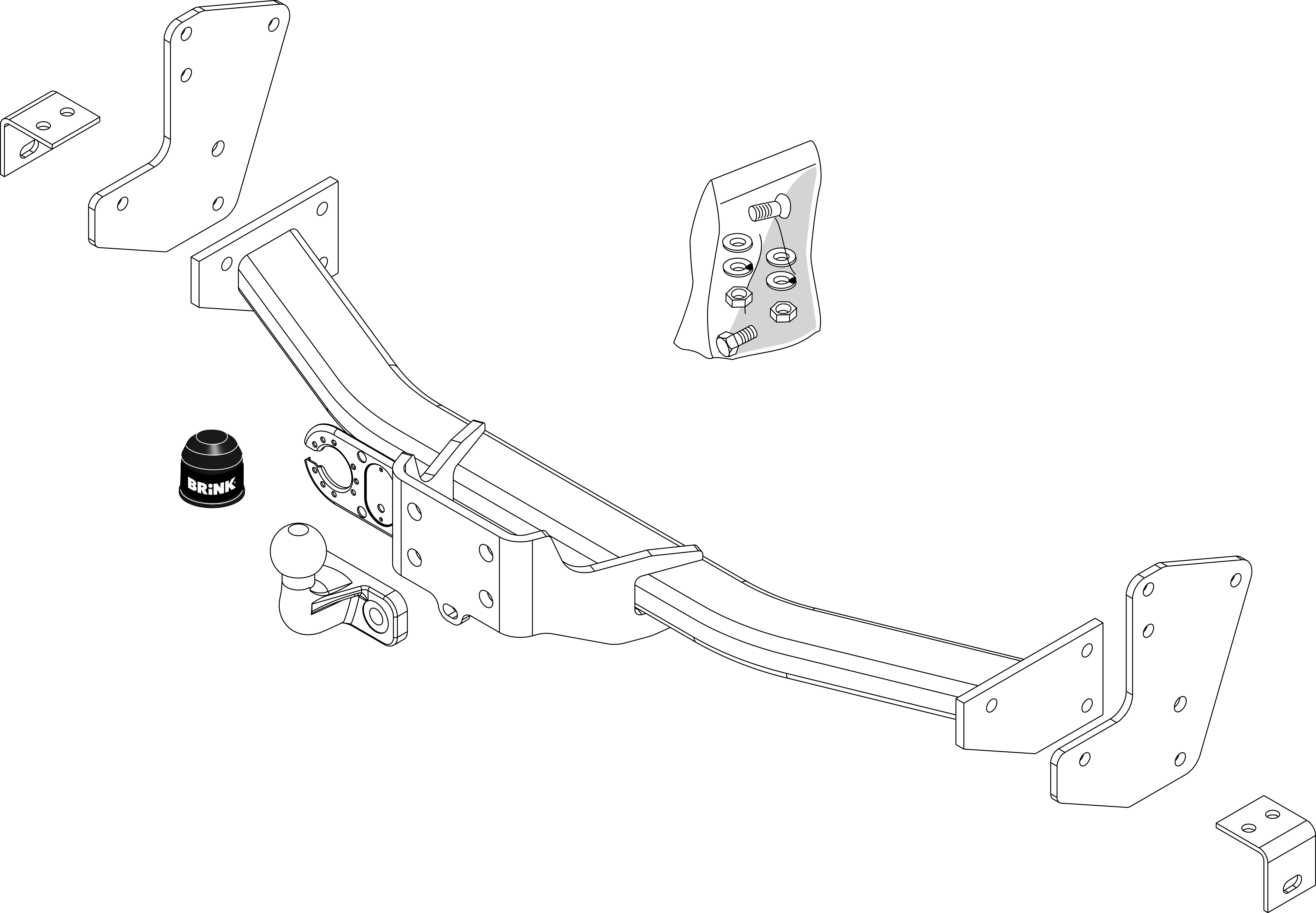 Brink Flanged Ball Towbar (2 Hole)